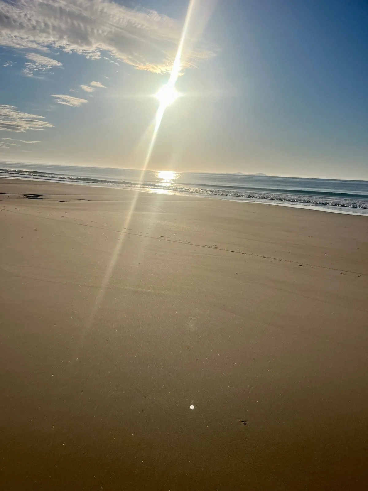 Bennetts Beach at low tide with morning sunlight, Hawks Nest NSW