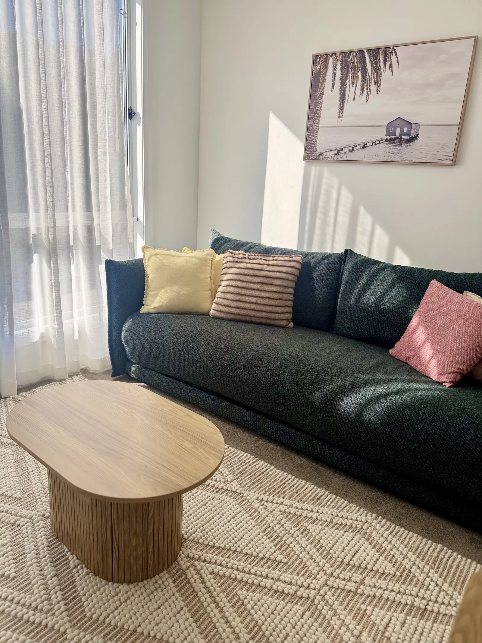 The Study at Drift, Tea Gardens — sun-filled room with the brand-new Koala queen sofa bed